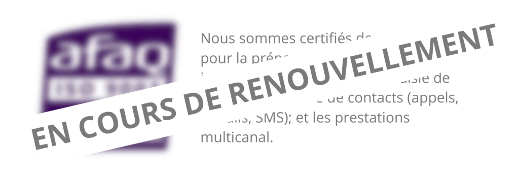 certification ISO9001 renouvellement